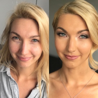 before and after makeup comparison for brides